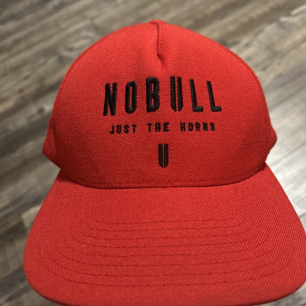 Nobull‎ Just The Horns Black Strap Back Adjustable Trucker Mesh Hat Cap